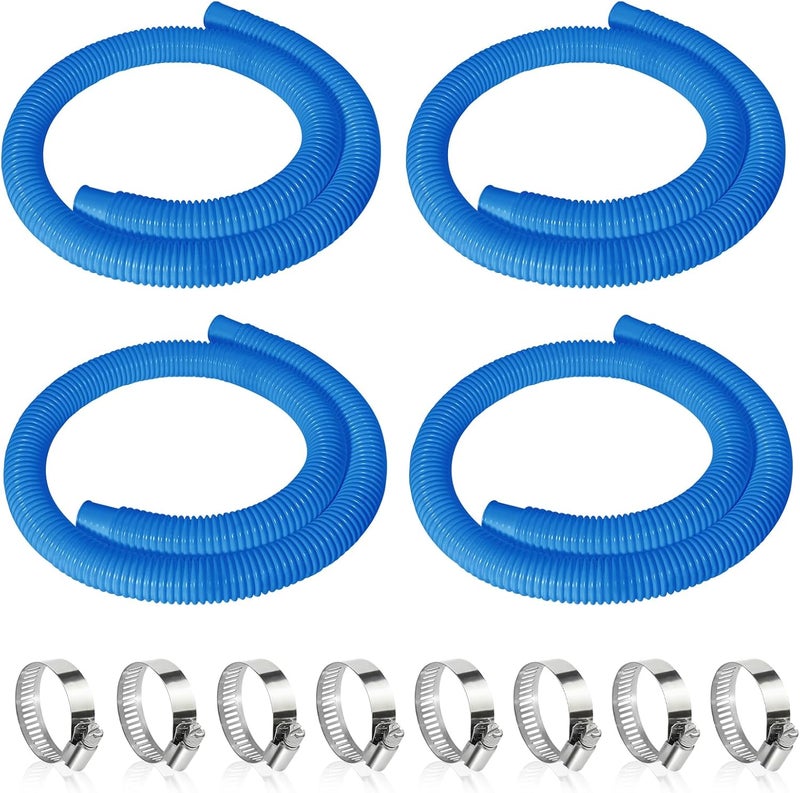 Picatu 4 Pcs 1.25" Pool Hose, 59" Long Accessory Pool Pump Replacement Hoses, Compatible with All Above Ground Pool Filter Pumps that Use 1 1/4 Diameter Hoses - Image 1